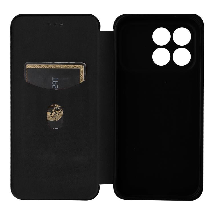 For Redmi K90 5G / Poco F8 Pro Carbon Fiber Texture Flip Leather Phone Case