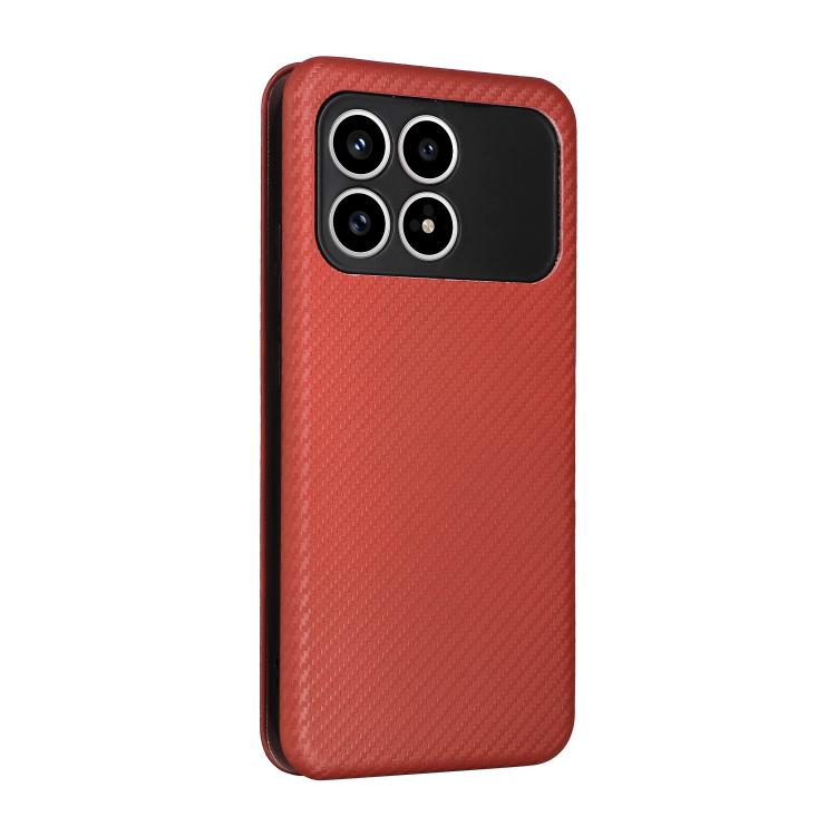 For Redmi K90 5G / Poco F8 Pro Carbon Fiber Texture Flip Leather Phone Case