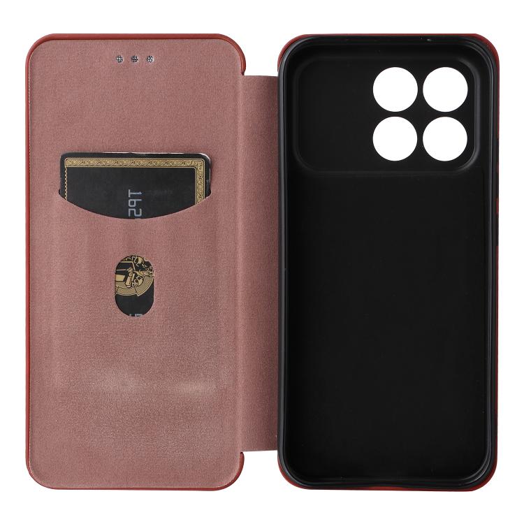 For Redmi K90 5G / Poco F8 Pro Carbon Fiber Texture Flip Leather Phone Case