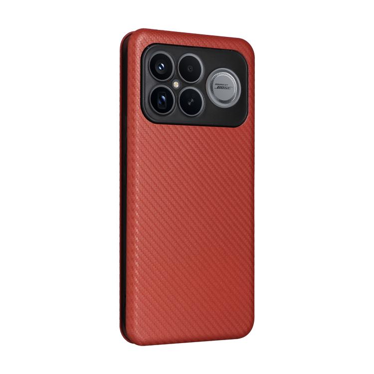 For Redmi K90 Pro Max 5G / Poco F8 Ultra Carbon Fiber Texture Flip Leather Phone Case