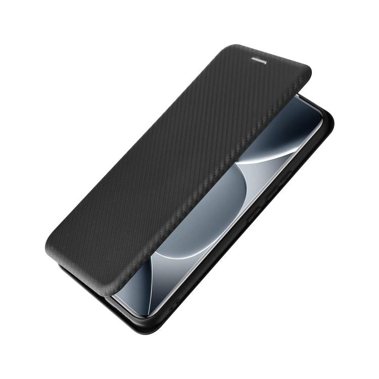 For Redmi Note 15 Pro+ 5G 163.3mm / Poco M8 Pro 5G Carbon Fiber Texture Flip Leather Phone Case