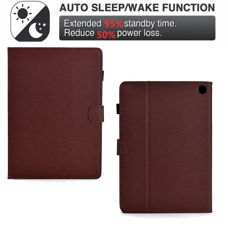 For Amazon Kindle Fire HD 8 2022 / 2020 Solid Color Fiber Texture Smart Tablet Leather Case