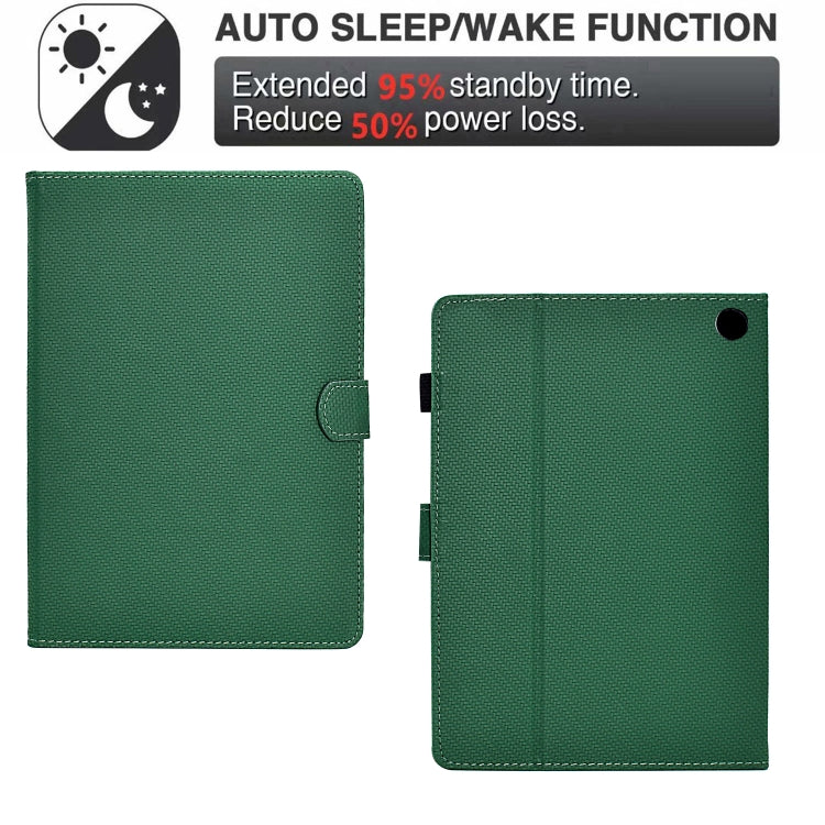 For Amazon Kindle Fire HD 8 2022 / 2020 Solid Color Fiber Texture Smart Tablet Leather Case