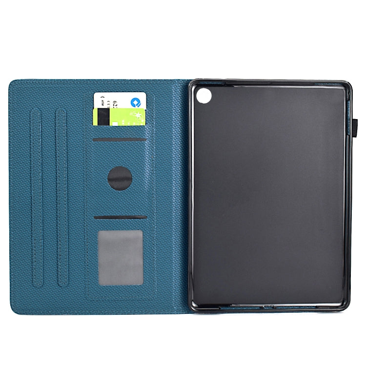 For Amazon Kindle Fire HD 8 2022 / 2020 Solid Color Fiber Texture Smart Tablet Leather Case