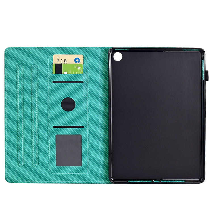 For Amazon Kindle Fire HD 8 2022 / 2020 Solid Color Fiber Texture Smart Tablet Leather Case