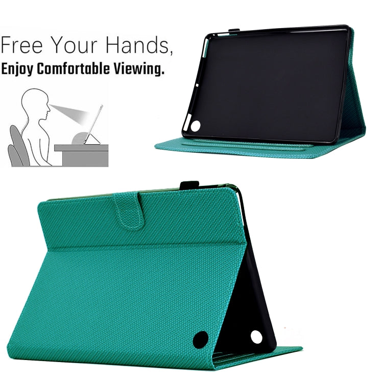For Amazon Kindle Fire HD 8 2022 / 2020 Solid Color Fiber Texture Smart Tablet Leather Case