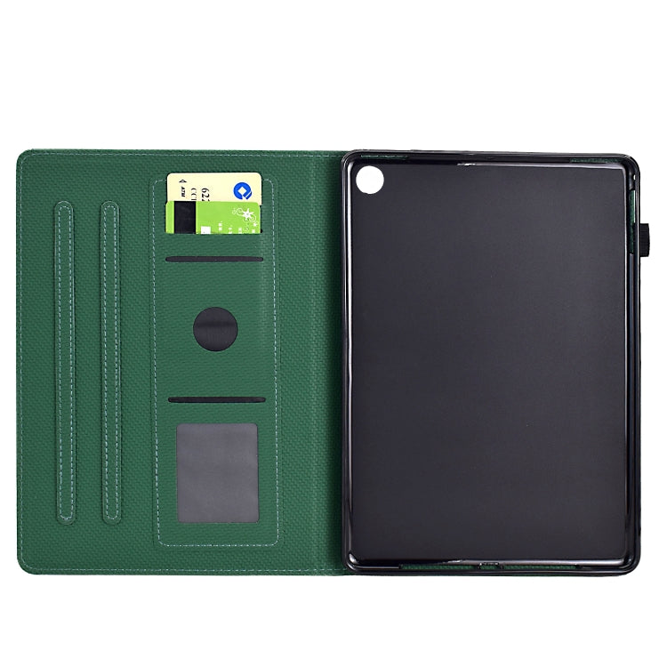 For Amazon Kindle Fire HD 10 2023 / 2021 Solid Color Fiber Texture Smart Tablet Leather Case