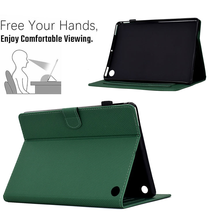 For Amazon Kindle Fire HD 10 2023 / 2021 Solid Color Fiber Texture Smart Tablet Leather Case