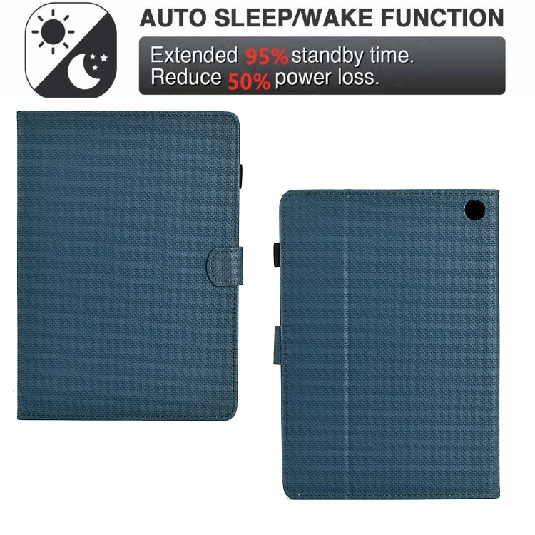 For Amazon Kindle Fire HD 10 2023 / 2021 Solid Color Fiber Texture Smart Tablet Leather Case