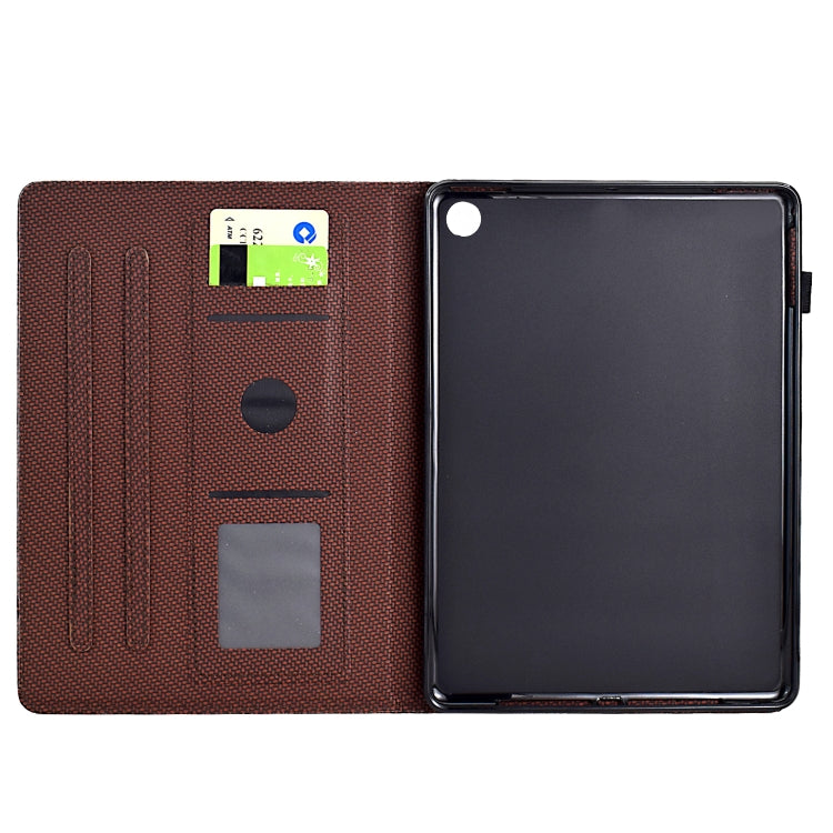 For Amazon Kindle Fire HD 8 Plus 2022 / 2020 Solid Color Fiber Texture Smart Tablet Leather Case