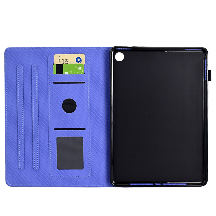 For Amazon Kindle Fire HD 8 Plus 2022 / 2020 Solid Color Fiber Texture Smart Tablet Leather Case