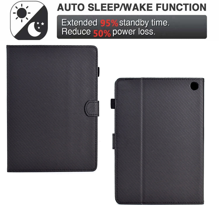 For Amazon Kindle Fire HD 10 Plus 2021 Solid Color Fiber Texture Smart Tablet Leather Case