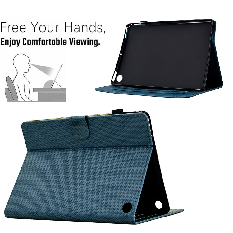 For Amazon Kindle Fire HD 10 Plus 2021 Solid Color Fiber Texture Smart Tablet Leather Case