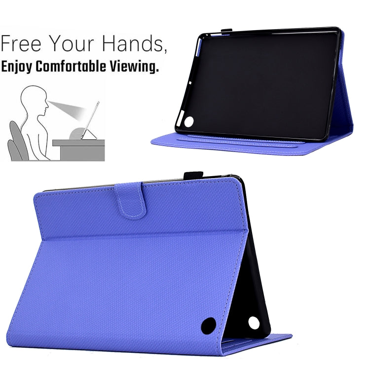 For Amazon Kindle Fire HD 10 Plus 2021 Solid Color Fiber Texture Smart Tablet Leather Case