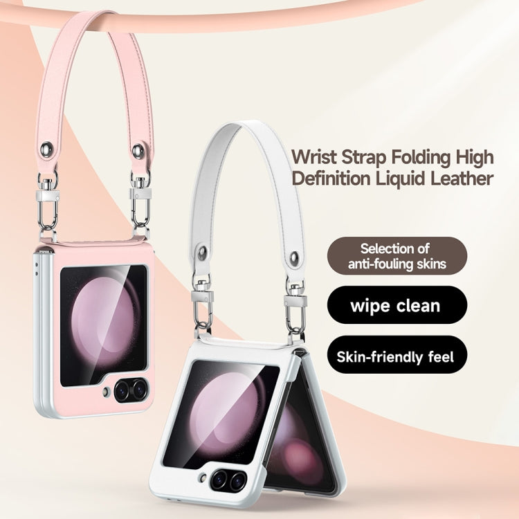 For Samsung Galaxy Z Flip6 / Flip7 FE SULADA Skin Feel Liquid Leather Phone Case with Strap