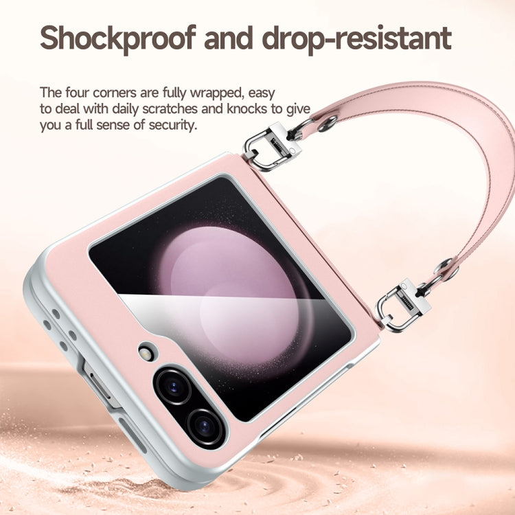 For Samsung Galaxy Z Flip6 / Flip7 FE SULADA Skin Feel Liquid Leather Phone Case with Strap
