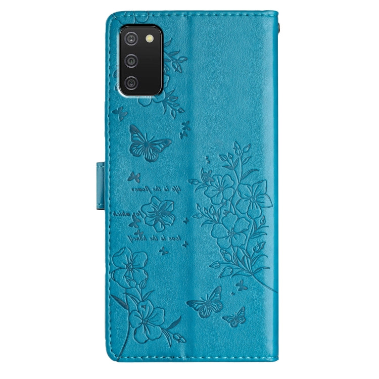 For Samsung Galaxy A02s EU Version Butterflies and Flowers Leather Phone Case