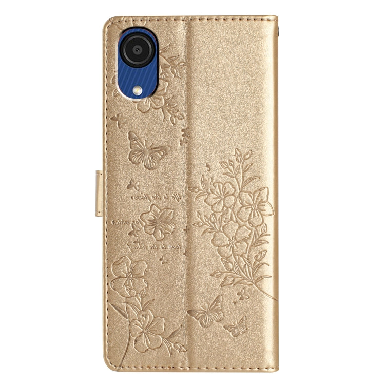 For Samsung Galaxy A03 Core Butterflies and Flowers Leather Phone Case