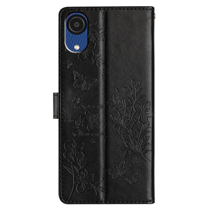 For Samsung Galaxy A03 Core Butterflies and Flowers Leather Phone Case