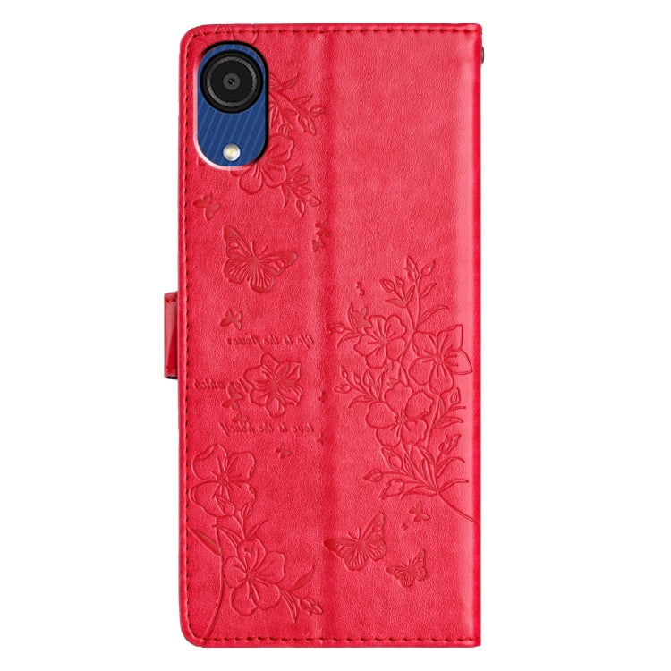 For Samsung Galaxy A03 Core Butterflies and Flowers Leather Phone Case