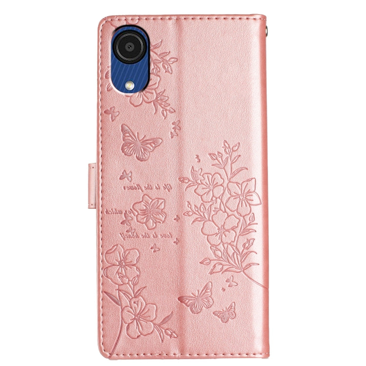 For Samsung Galaxy A03 Core Butterflies and Flowers Leather Phone Case