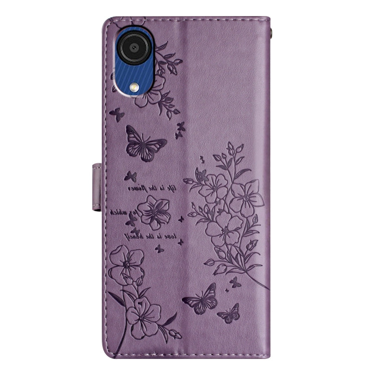 For Samsung Galaxy A03 Core Butterflies and Flowers Leather Phone Case