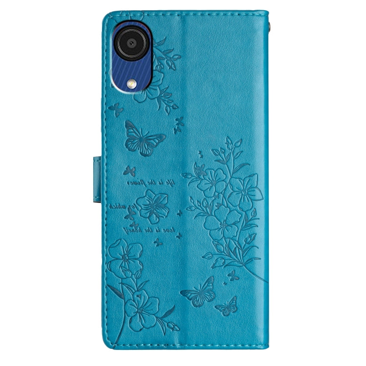 For Samsung Galaxy A03 Core Butterflies and Flowers Leather Phone Case