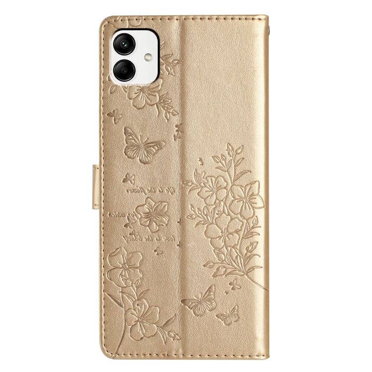 For Samsung Galaxy A04 Butterflies and Flowers Leather Phone Case