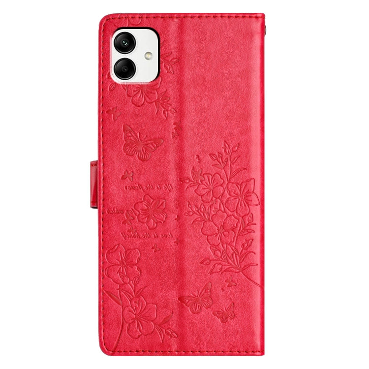 For Samsung Galaxy A04e Butterflies and Flowers Leather Phone Case