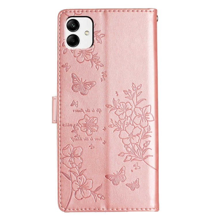 For Samsung Galaxy A04e Butterflies and Flowers Leather Phone Case