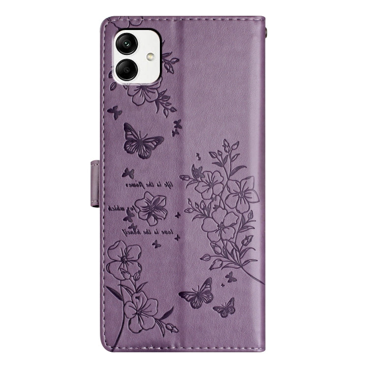 For Samsung Galaxy A04e Butterflies and Flowers Leather Phone Case