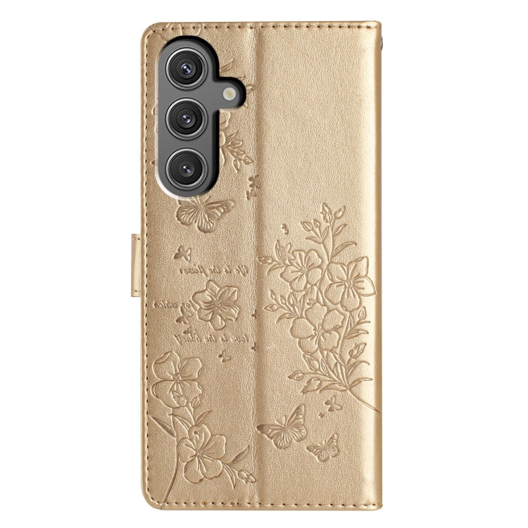 For Samsung Galaxy A04s Butterflies and Flowers Leather Phone Case