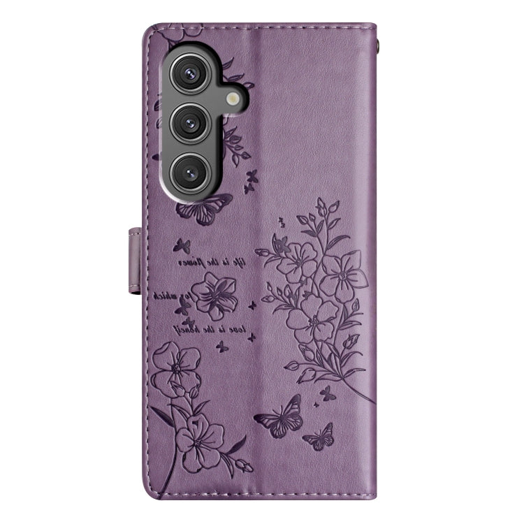 For Samsung Galaxy A04s Butterflies and Flowers Leather Phone Case
