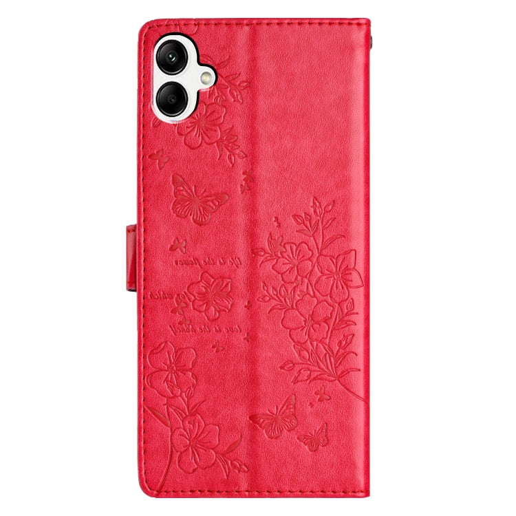 For Samsung Galaxy A05 Butterflies and Flowers Leather Phone Case