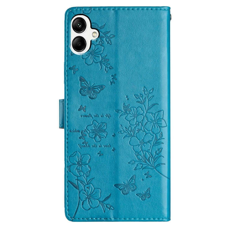For Samsung Galaxy A05 Butterflies and Flowers Leather Phone Case