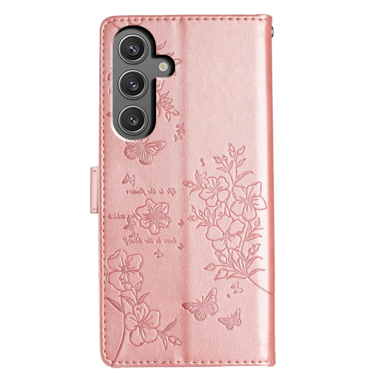 For Samsung Galaxy A05s Butterflies and Flowers Leather Phone Case