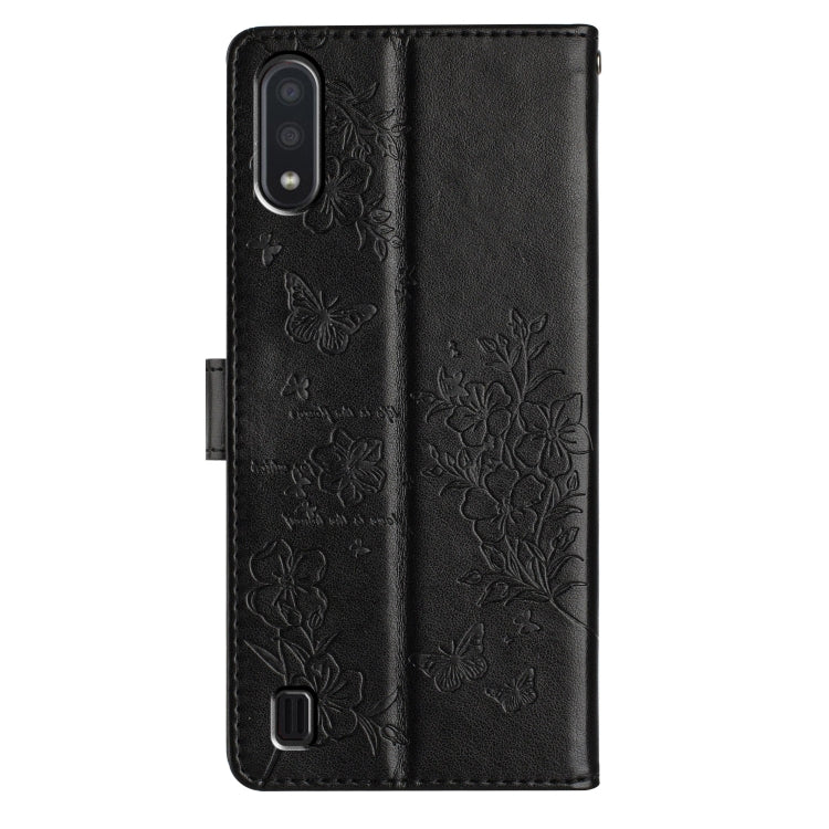 For Samsung Galaxy A10 / M10 Butterflies and Flowers Leather Phone Case