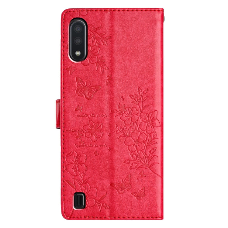 For Samsung Galaxy A10 / M10 Butterflies and Flowers Leather Phone Case