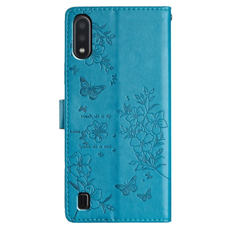 For Samsung Galaxy A10 / M10 Butterflies and Flowers Leather Phone Case