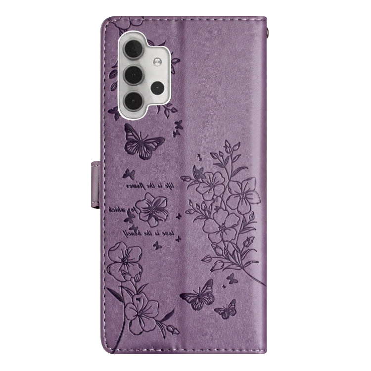 For Samsung Galaxy A13 4G Butterflies and Flowers Leather Phone Case