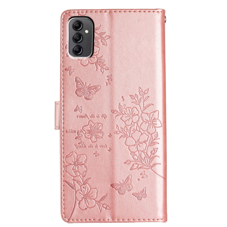 For Samsung Galaxy A14 4G / 5G Butterflies and Flowers Leather Phone Case