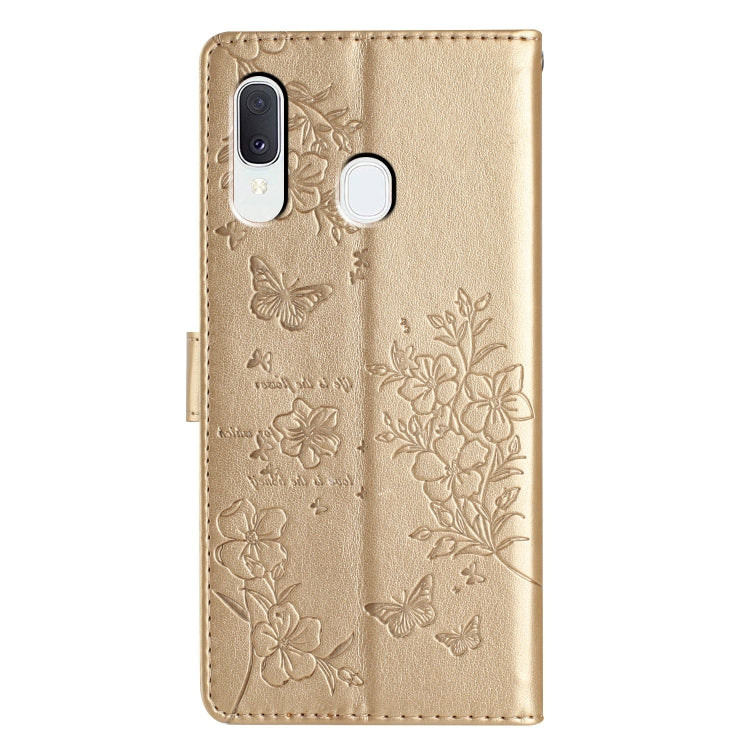 For Samsung Galaxy A20e Butterflies and Flowers Leather Phone Case
