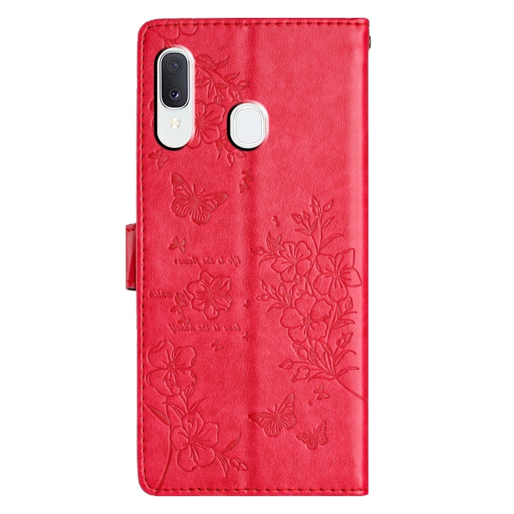 For Samsung Galaxy A20e Butterflies and Flowers Leather Phone Case
