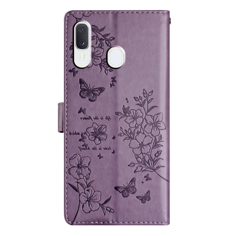 For Samsung Galaxy A20e Butterflies and Flowers Leather Phone Case