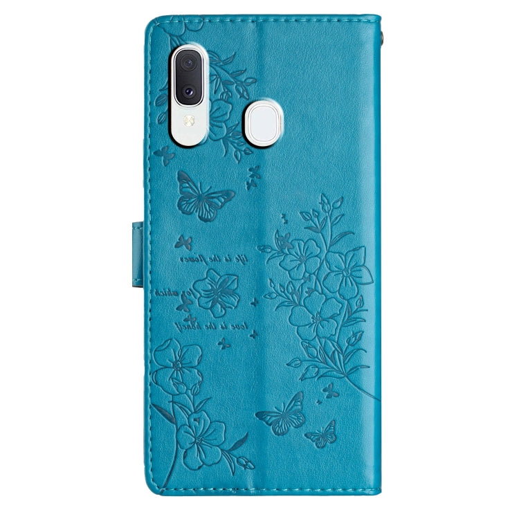 For Samsung Galaxy A20e Butterflies and Flowers Leather Phone Case