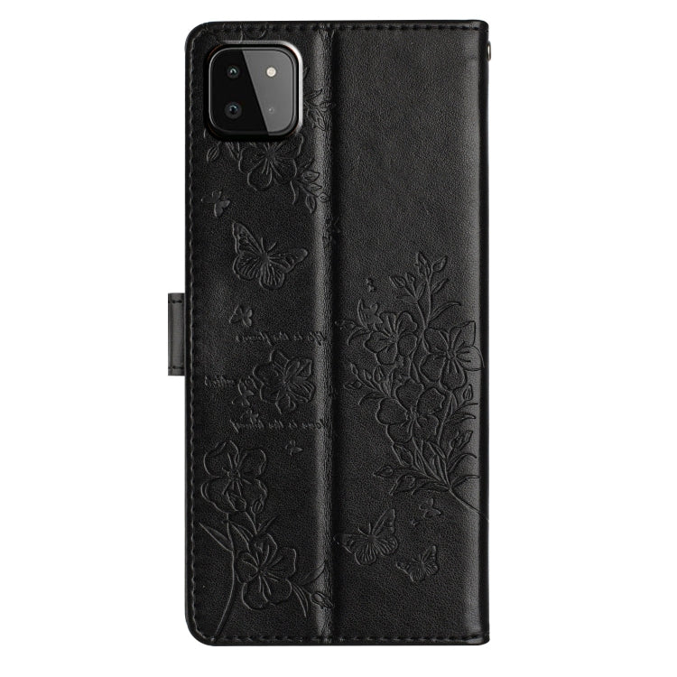 For Samsung Galaxy A22 5G Butterflies and Flowers Leather Phone Case