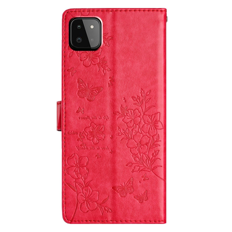 For Samsung Galaxy A22 5G Butterflies and Flowers Leather Phone Case