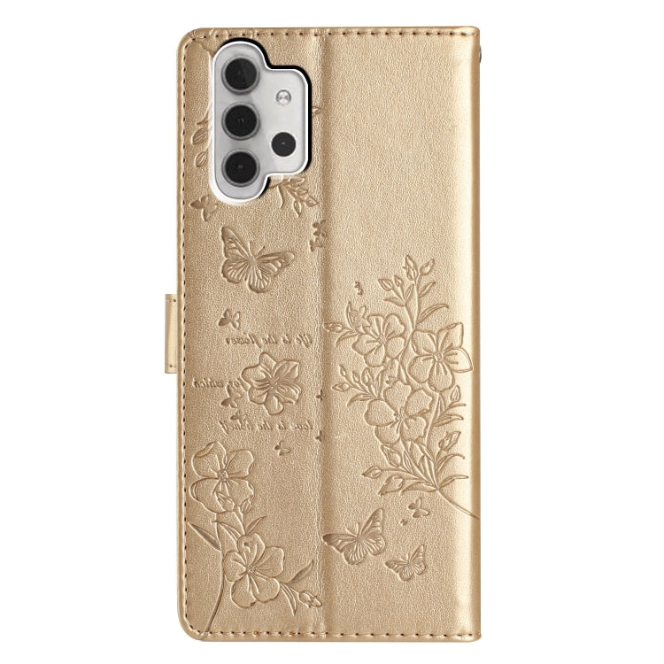 For Samsung Galaxy A32 4G Butterflies and Flowers Leather Phone Case