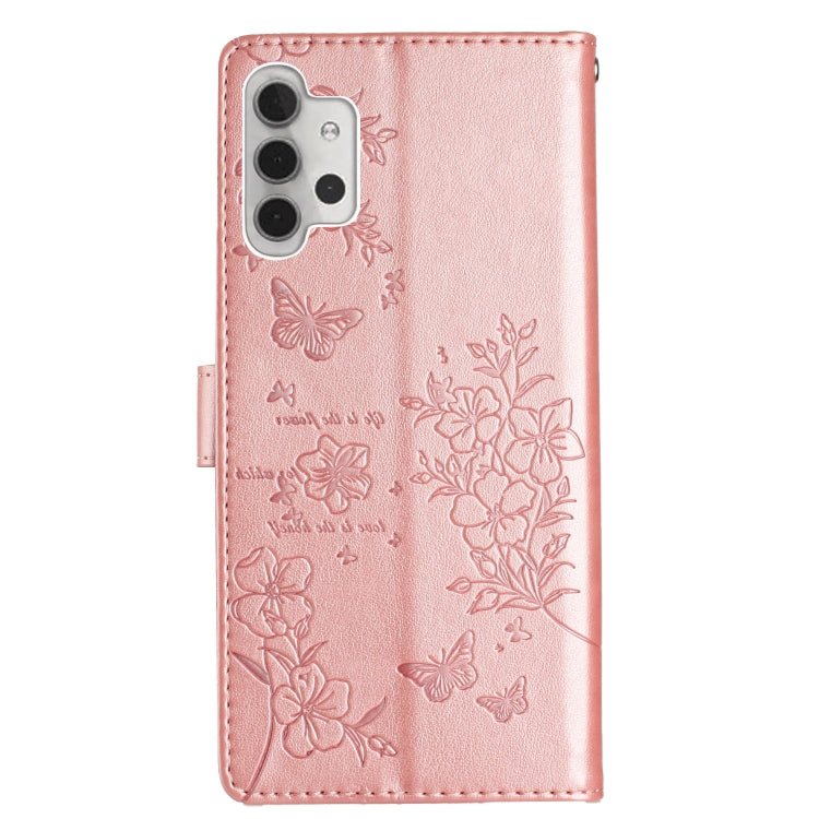 For Samsung Galaxy A32 4G Butterflies and Flowers Leather Phone Case
