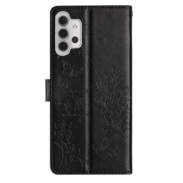 For Samsung Galaxy A32 5G Butterflies and Flowers Leather Phone Case